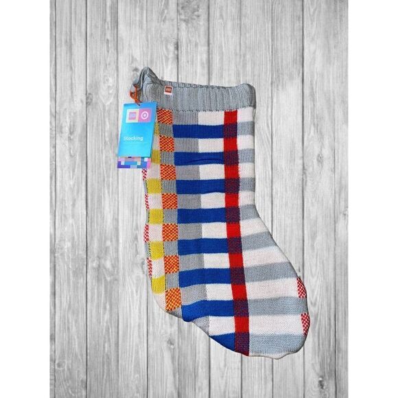 Lego Collection x Target Christmas Stocking Sweater Knit Color Block Stripe 20" - Picture 1 of 4